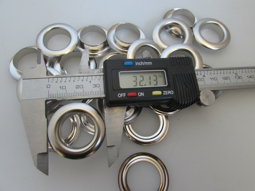 19.5MM Curved Grommets With washers - New - Qty.50 Silver