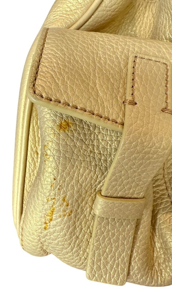 Sondra Roberts Gold Metallic Double strap Shoulder handbag