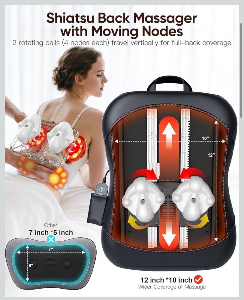 Shiatsu Back Massager with Heat