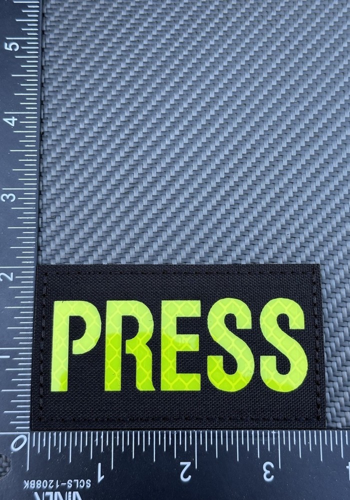 Press Reflective Solas USCG Tactical Duty Patch Hook Loop Backing Yellow