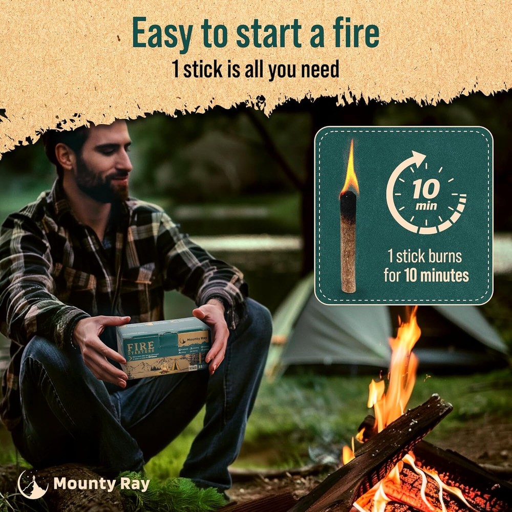Fire Starter 35 pcs - Waterproof Fire Starter Sticks for Emergency Survival Kit