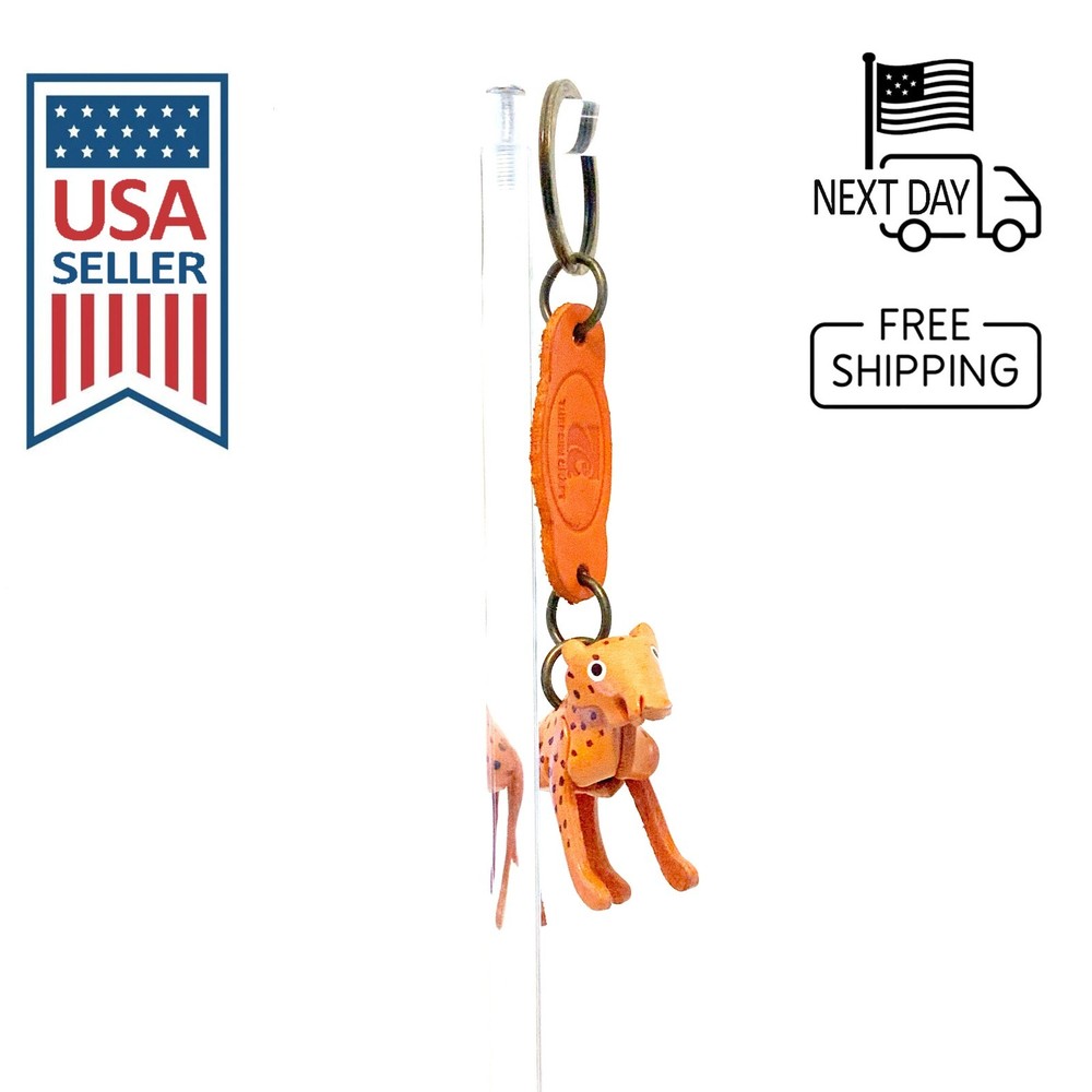 Cheetah Handmade Leather Keyring