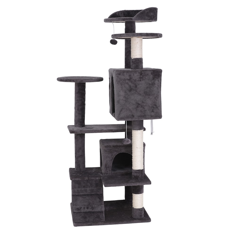 Multiple Sizes Cat Tree Tower Cats Post Plush Perch Condo Playing Activity House