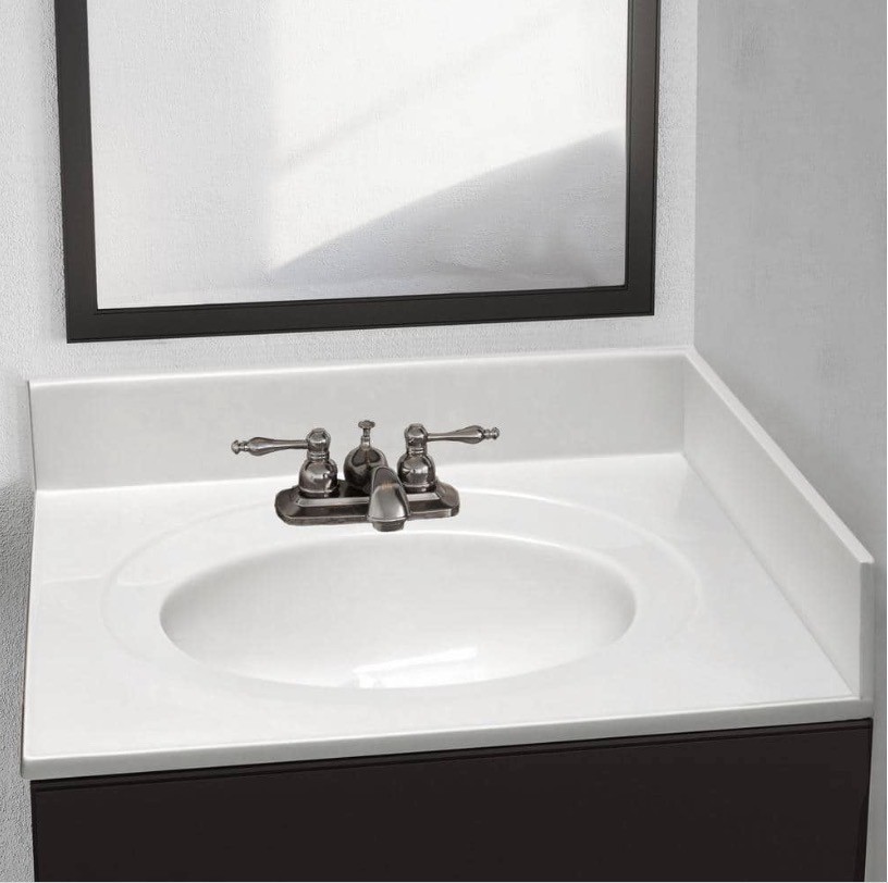 Design House 22” Cultured Marble Side Splash in Solid White