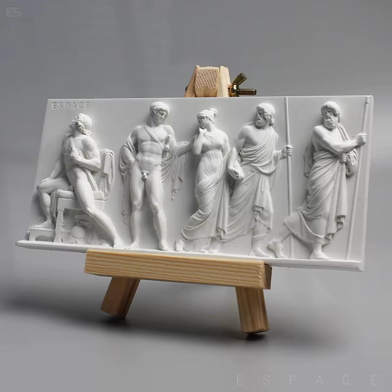 Retro Greek Three Dimensional Relief Mural Modern Home Desktop Decor Ornaments