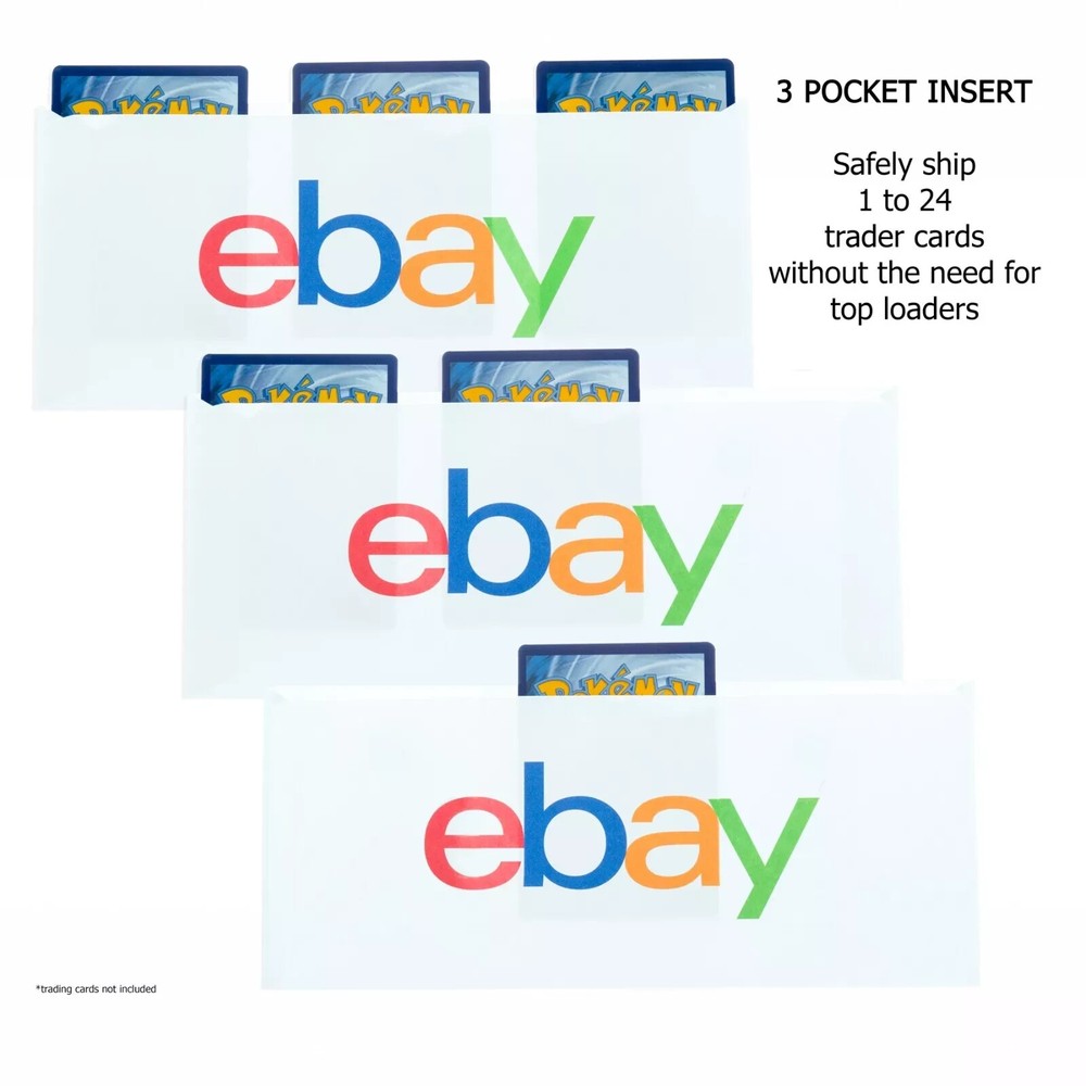 3 Pocket Ebay Logo Trading Card Envelopes 20ct