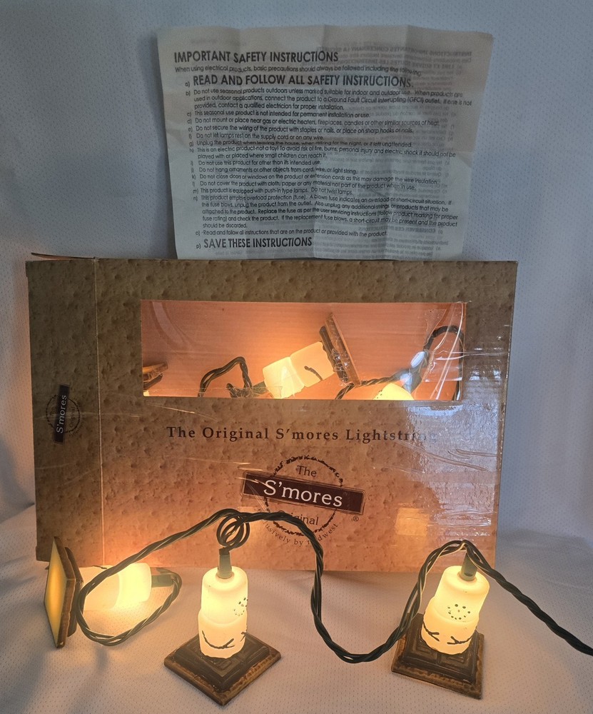 Midwest Original S’MORES 10 Lightstring Plastic Camping Snowman Lights Works