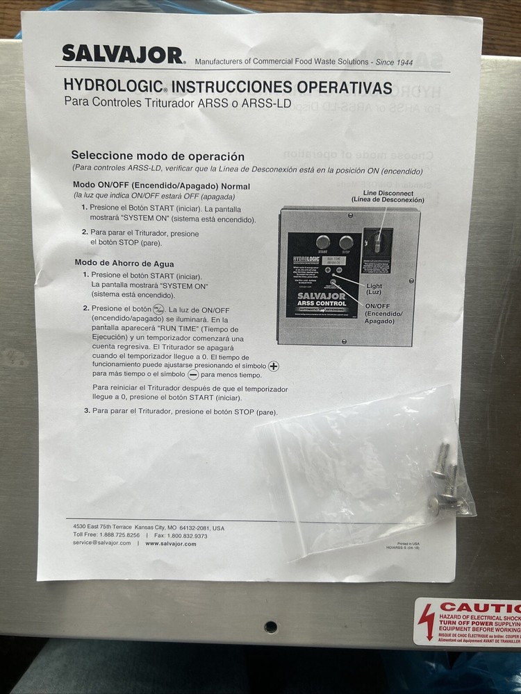 NEW Salvajor ARSS Automatic Reversing Start Stop Control Panel LPU.