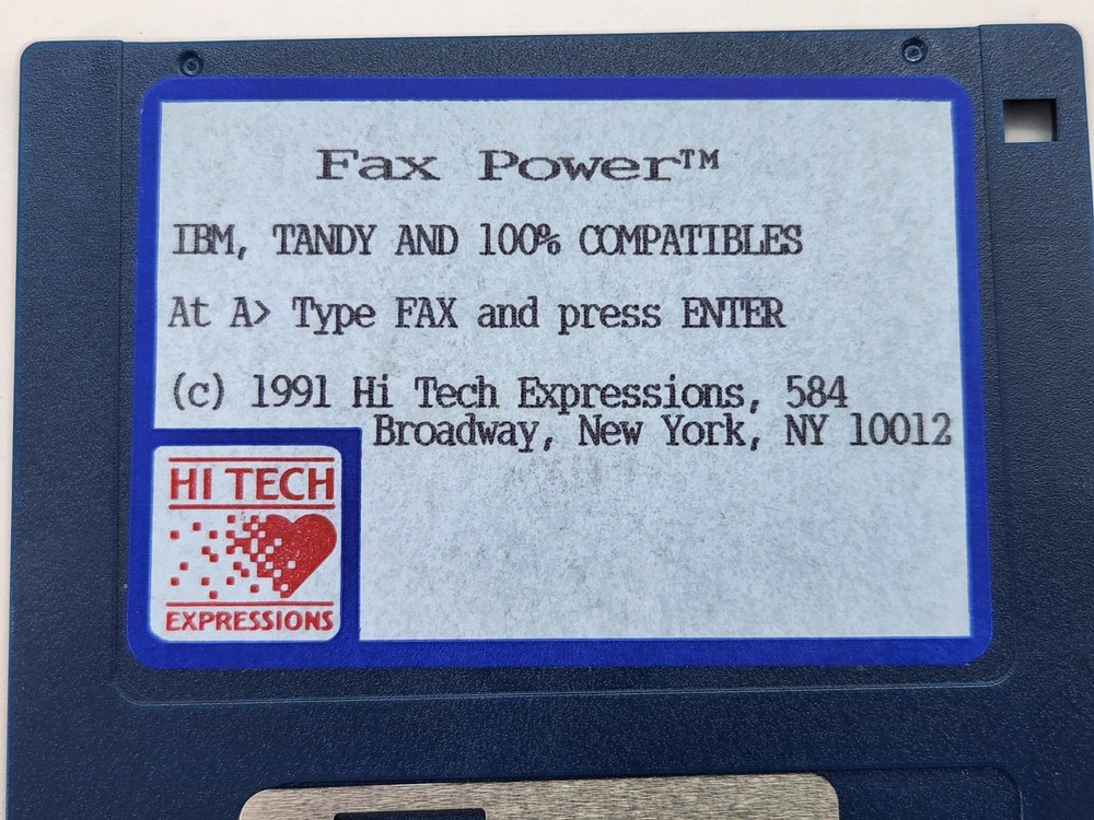 Fax Power IBM, Tandy High Tech expressions 1991 3.5" floppy Disk only Untested