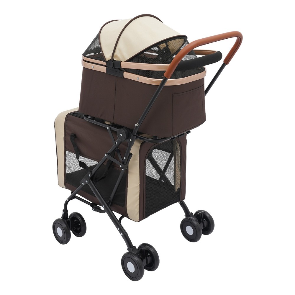 4-wheel Foldable Pet Stroller Adjustable Dog & Cat Stroller For Small&medium Dog