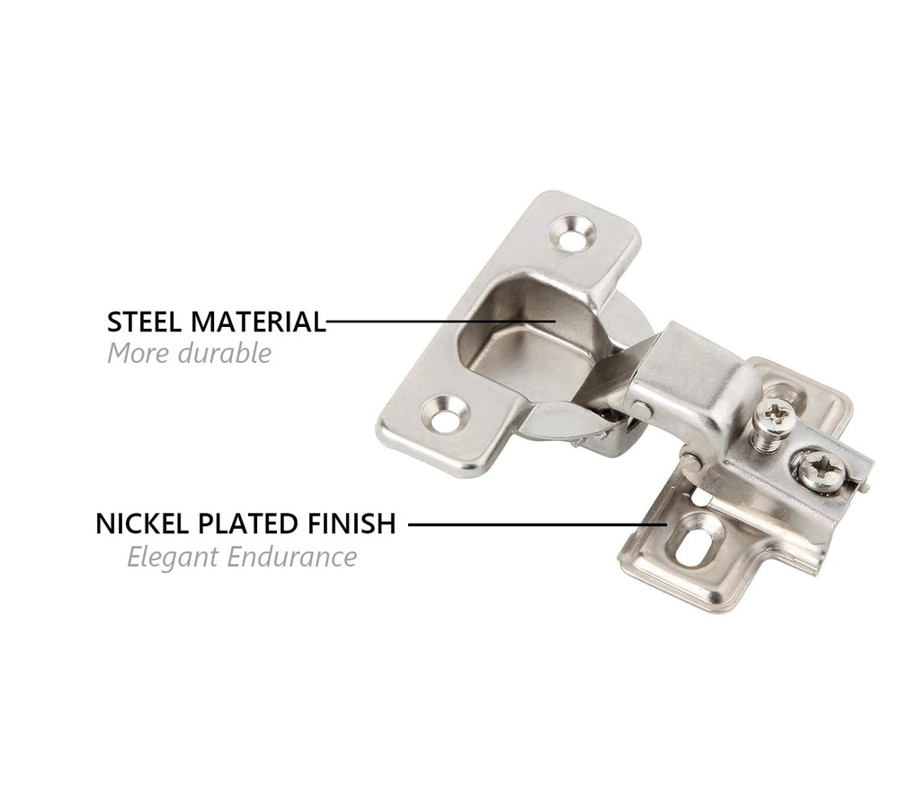 Face Frame Concealed Euro 105Deg Self Closing Compact Cabinet Hinges, 10 Pack
