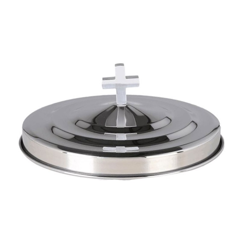 Multipurpose Stackable Communion Bread Serving Plate Stainless Steels Lid Church