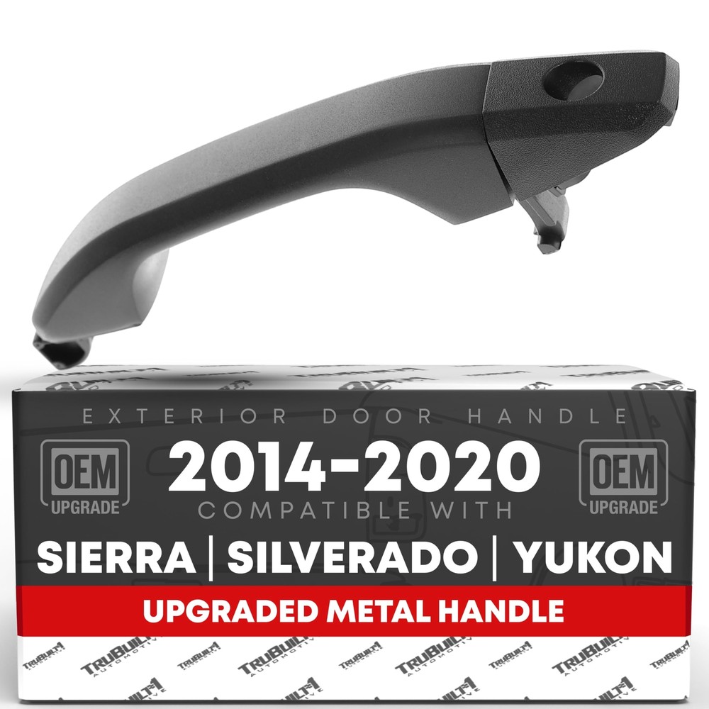 Driver Door Handle & Cover for Silverado, Sierra - Black, Keyhole - Front Dri...