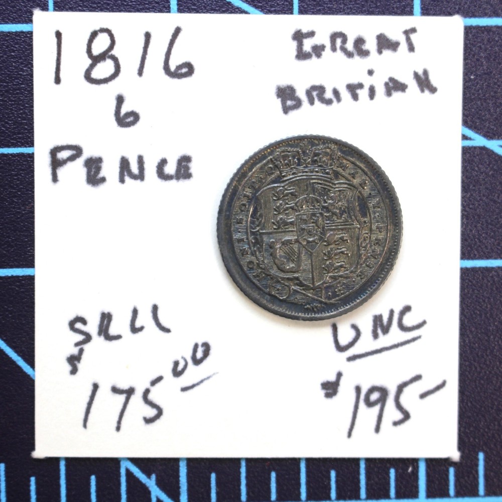 1816 Great Britain 6 Pence – Original