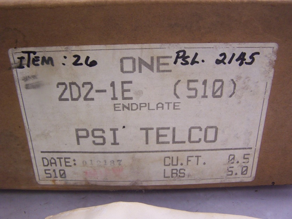 NEW PSI TELCO 2D2-1E TELECOMMUNICATION CABLE ENDPLATE TYPE 510