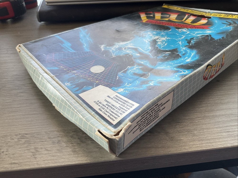 Vintage Commodore 64 128 IBM PC Mastertronic Feud Game Disk Box