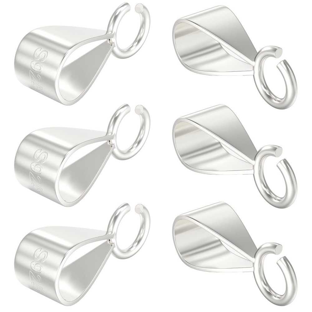 6 Pcs Slider Pendant Clasp Bail Connector with Open Loop for Jewelry Making