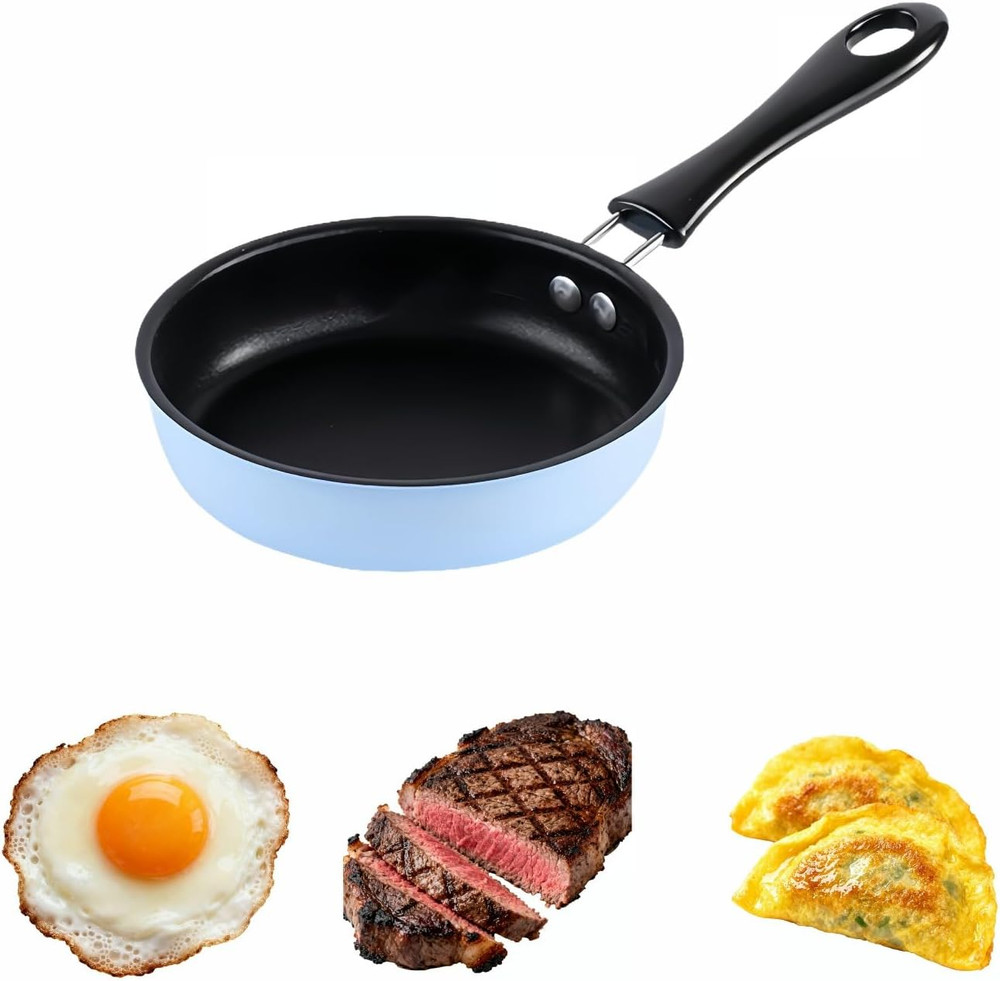 4.7inch Mini Non-Tick Egg Pan - 5-Layer Coating, Dishwasher Safe, Gas/Induction