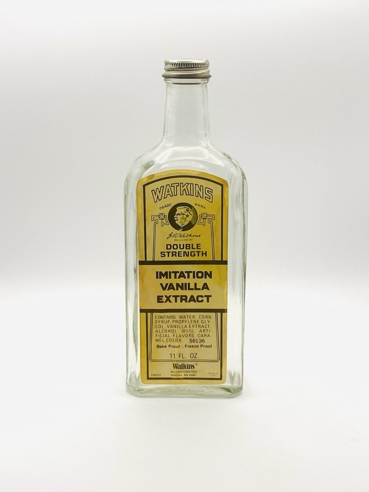 Watkins Double Strength Imitation Vanilla Extract Vintage Bottle EMPTY