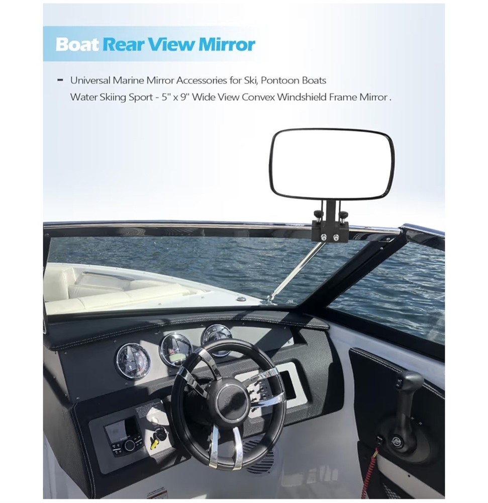Boat Rear View Mirror Windshield Mount