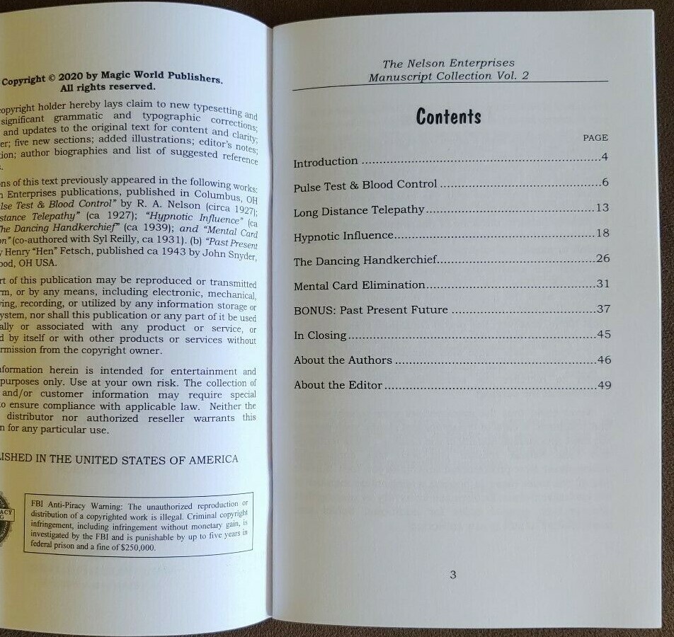 The Nelson Enterprises Manuscript Collection Volume 2