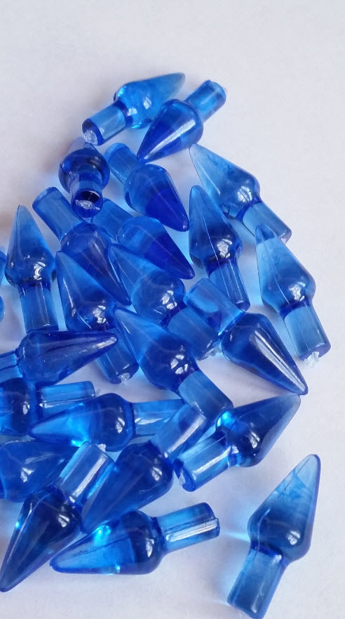 Ceramic Christmas Tree  Lights~~~Plastic Blue Cone Shaped (24)