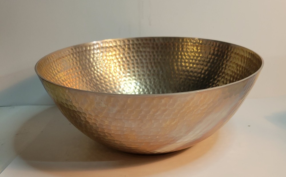Hammered Metal 10" Serving Bowl