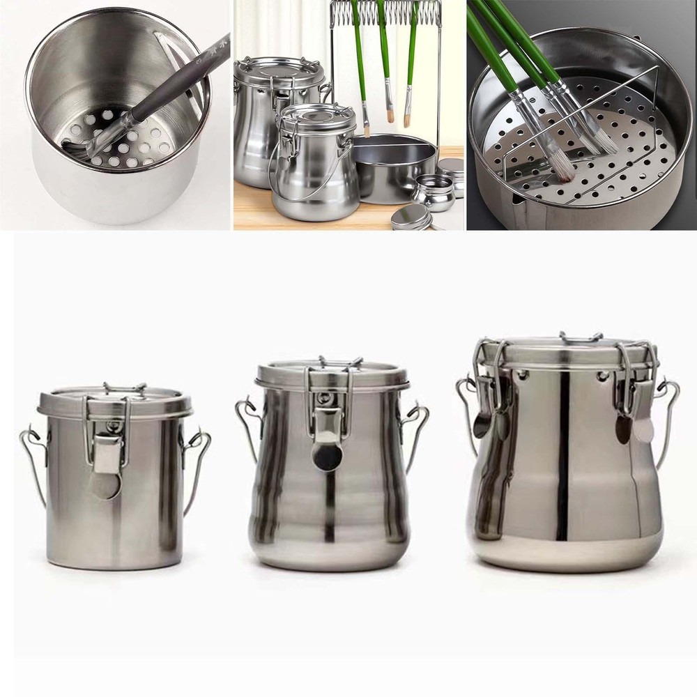 Brush Cleaning Container with Ergonomic Handle