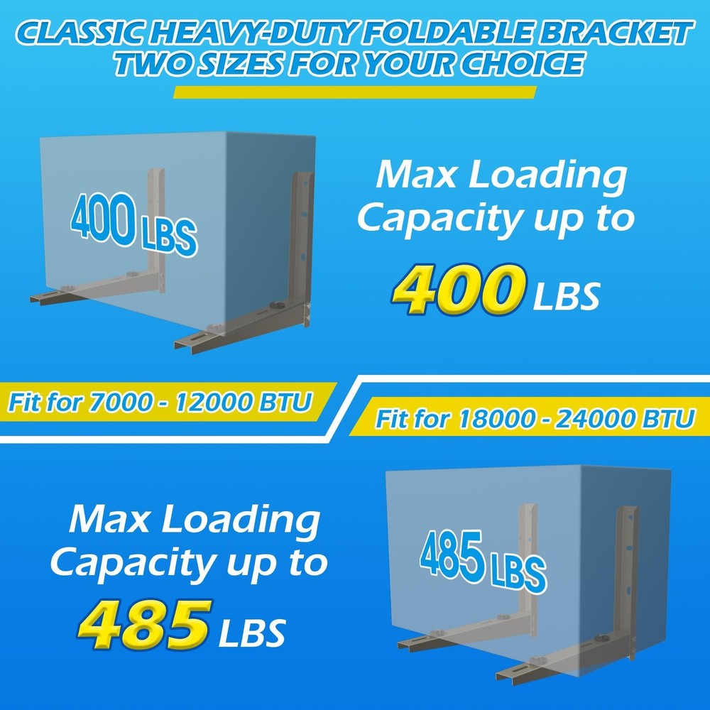 Mini Split AC Bracket: Folding Wall Mount for Ductless Mini Split AC/ Heating...