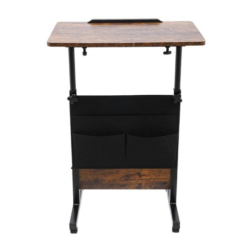 Office Rolling Laptop Desk Adjustable Height Computer Table 32-47in W/ Storage
