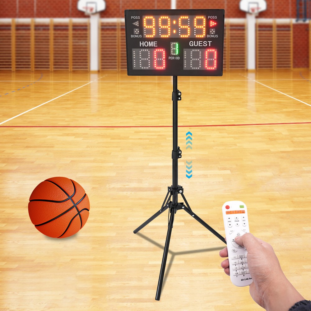 Electronic Digital Scoreboard w/Tripod and Remote Control Timer Clock Scoreboard