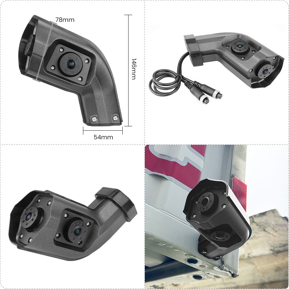 10.36" Truck Side View Camera System | 2CH Split Screen IR HD Night Vision DVR