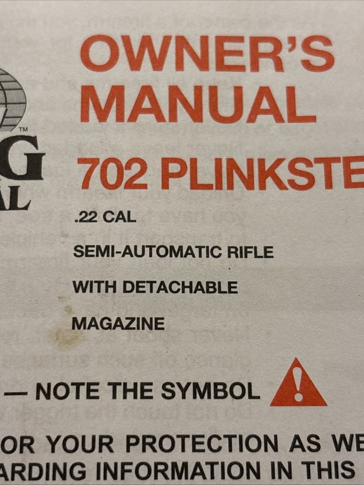 Mossberg Owner's Manual 702 Plinkster