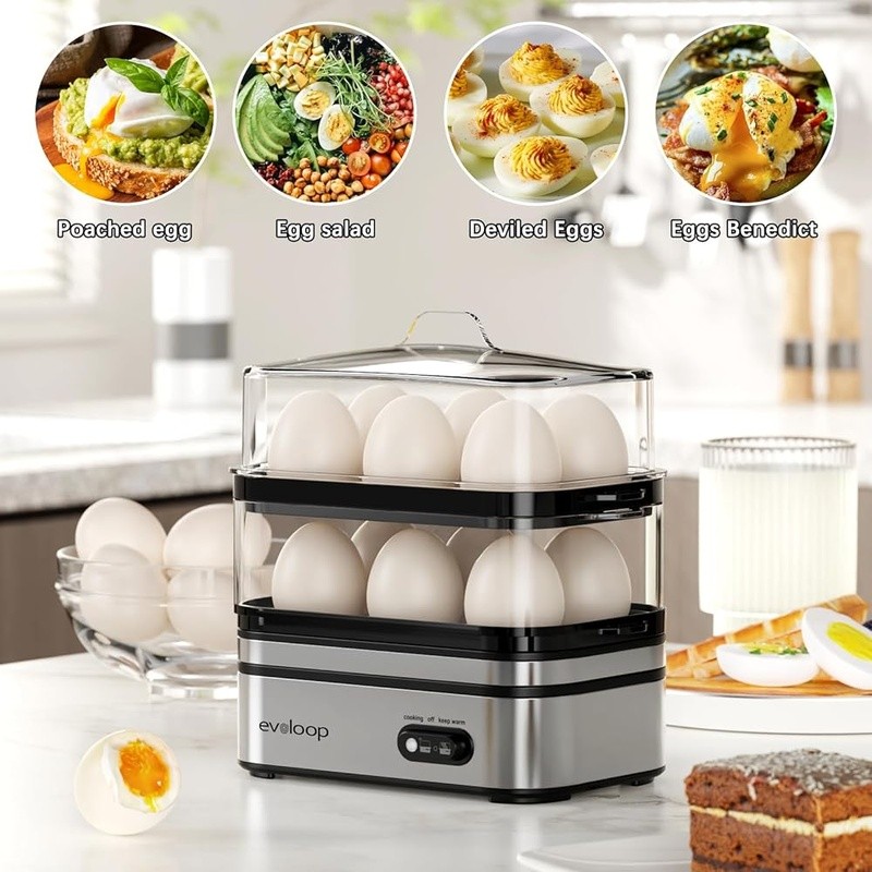 Multi-functional Egg Cooker Steamer Easy Clean Space Saving Ideal Breakfast New