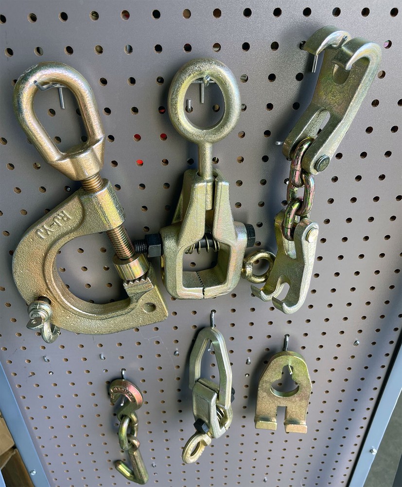 6pc Auto Body Frame Machine Pulling Puller Chain & Clamps Set w/ Hooks