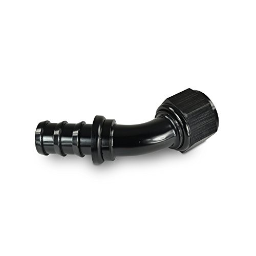 10AN 45 Degree Push Lock/Push On Hose End Black