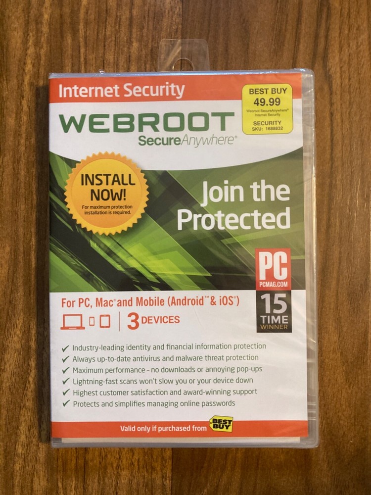 Webroot SecureAnywhere Internet Security - Full Version for Windows & Mac NEW