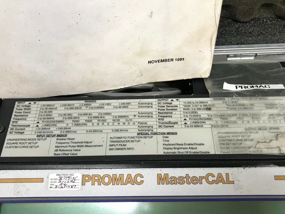 Promac MasterCAL DHT 920 Calibrator BR