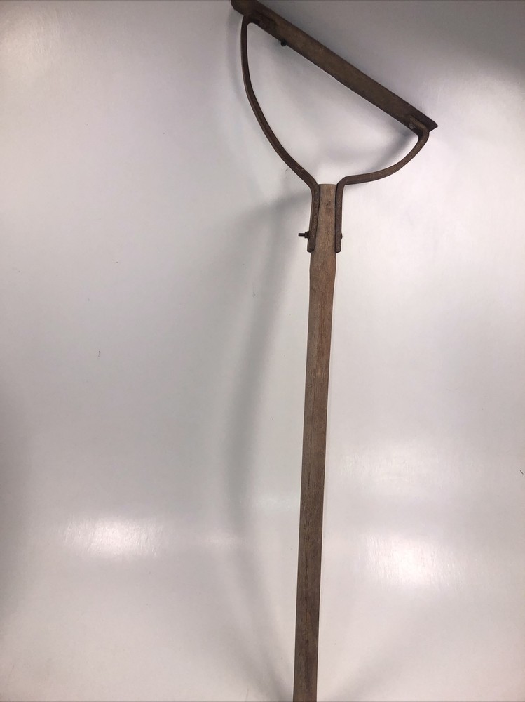 Vintage Weed Grass Trimmer Sling Blade Wood Handle Rustic Sickle Wacker Prop