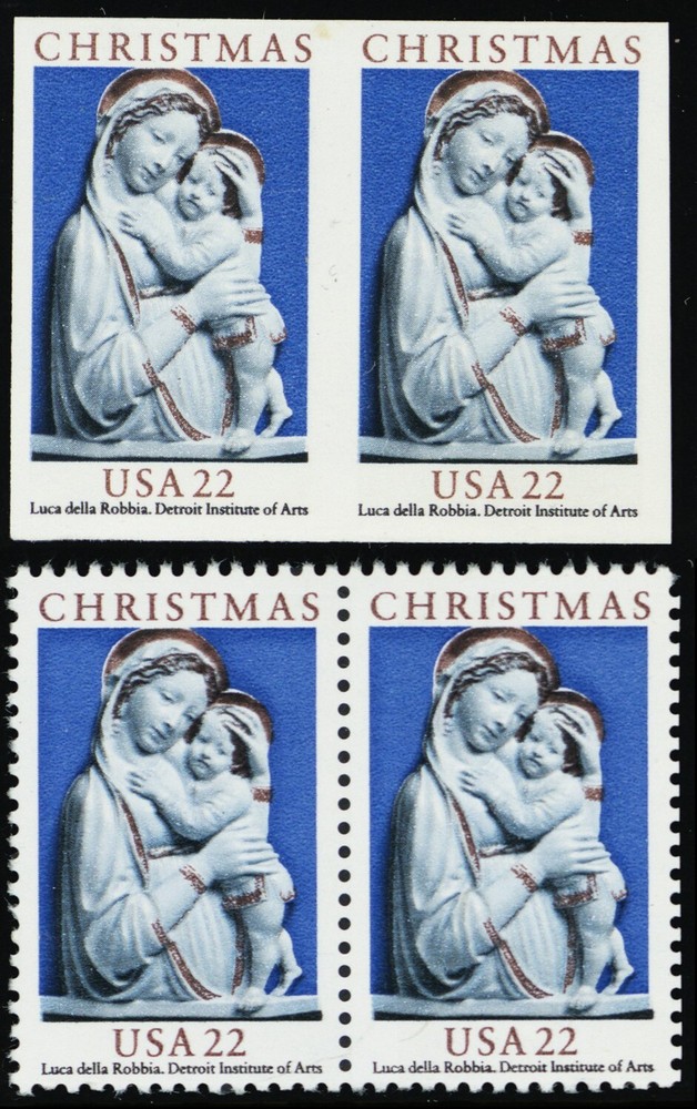 2165a, Mint NH 22¢ - Imperforate Pair Error With Normal - Stuart Katz