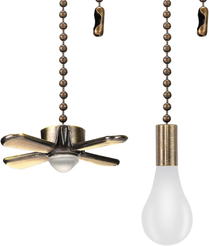 Ceiling Fan Pull Extension Chain with Recognizable Fan and Bulb Cord