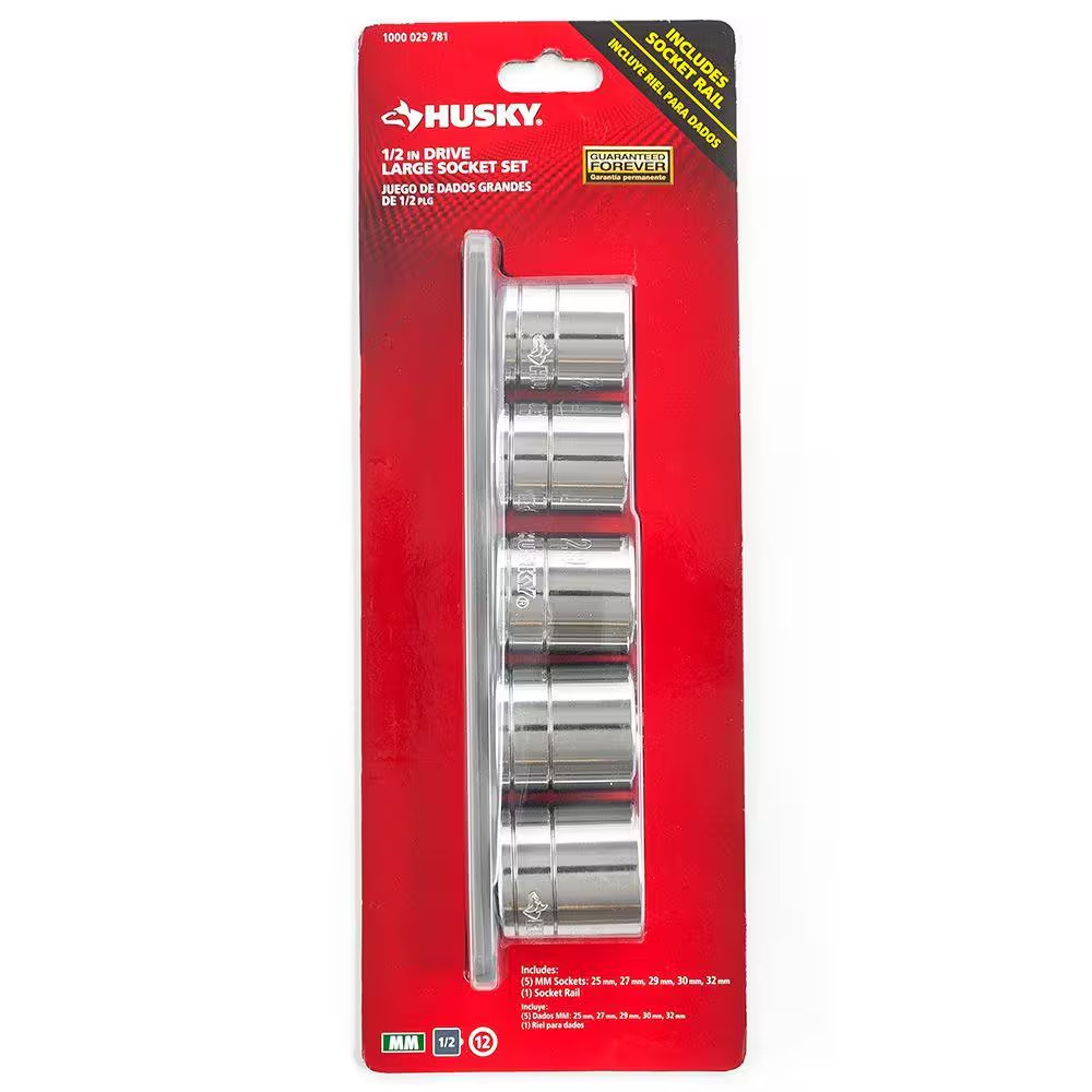 1/2 In. Drive Metric Large Socket Set (5-Piece)