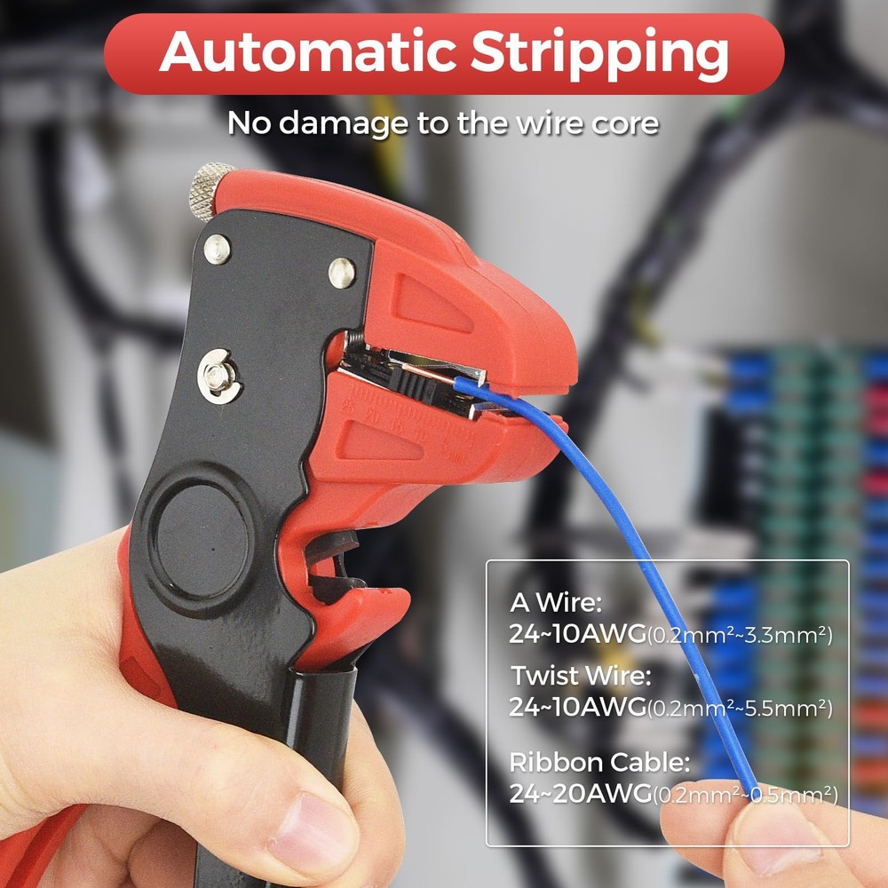 Automatic Wire Stripper and Cutter, 2 IN 1 Wire Stripper Tool, Adjustable 10-...