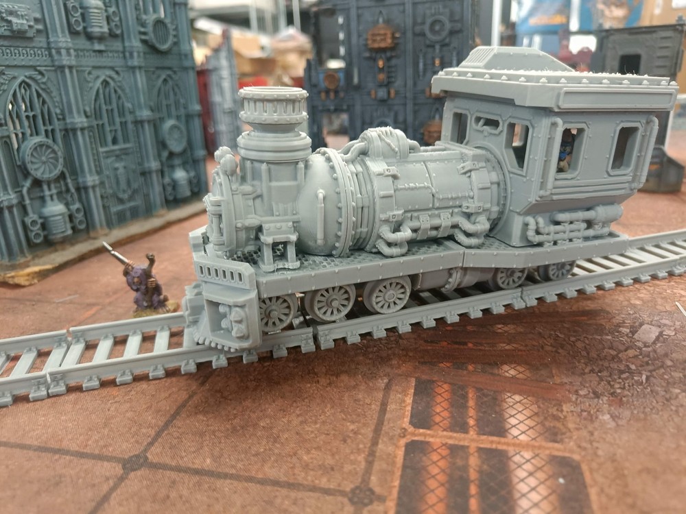 Ash Canyon Express Sci-fi Streampunk Train scenery.