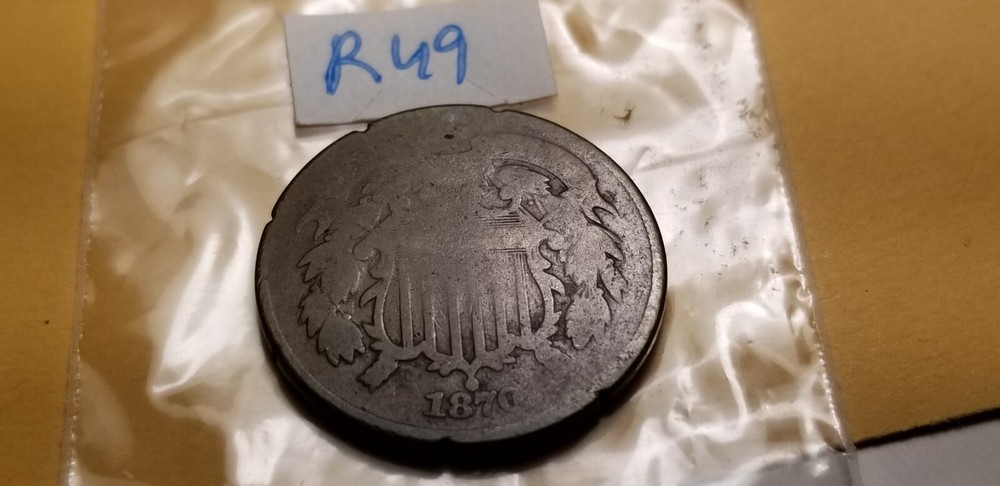 1870 USA Two Cent Coin Id4.