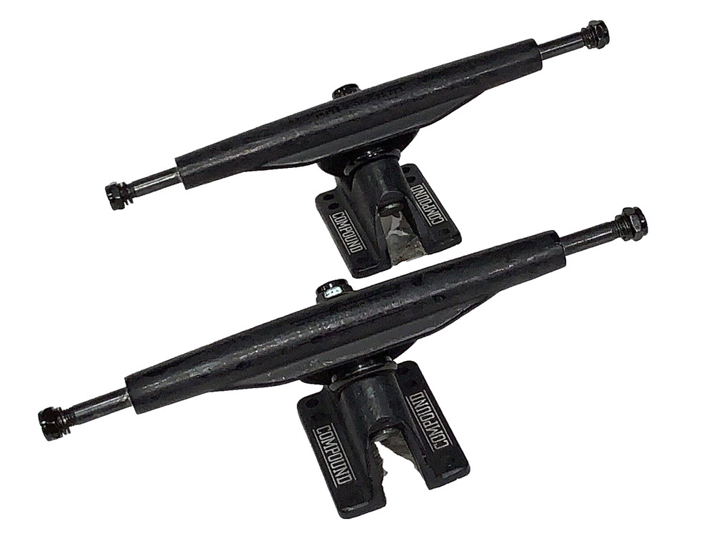 Compound 9.5" Reverse Longboard Cruiser Skateboard Trucks Black Pair Blemished