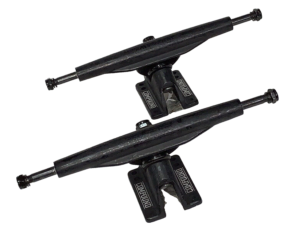 Compound 9.5" Reverse Longboard Cruiser Skateboard Trucks Black Pair Blemished