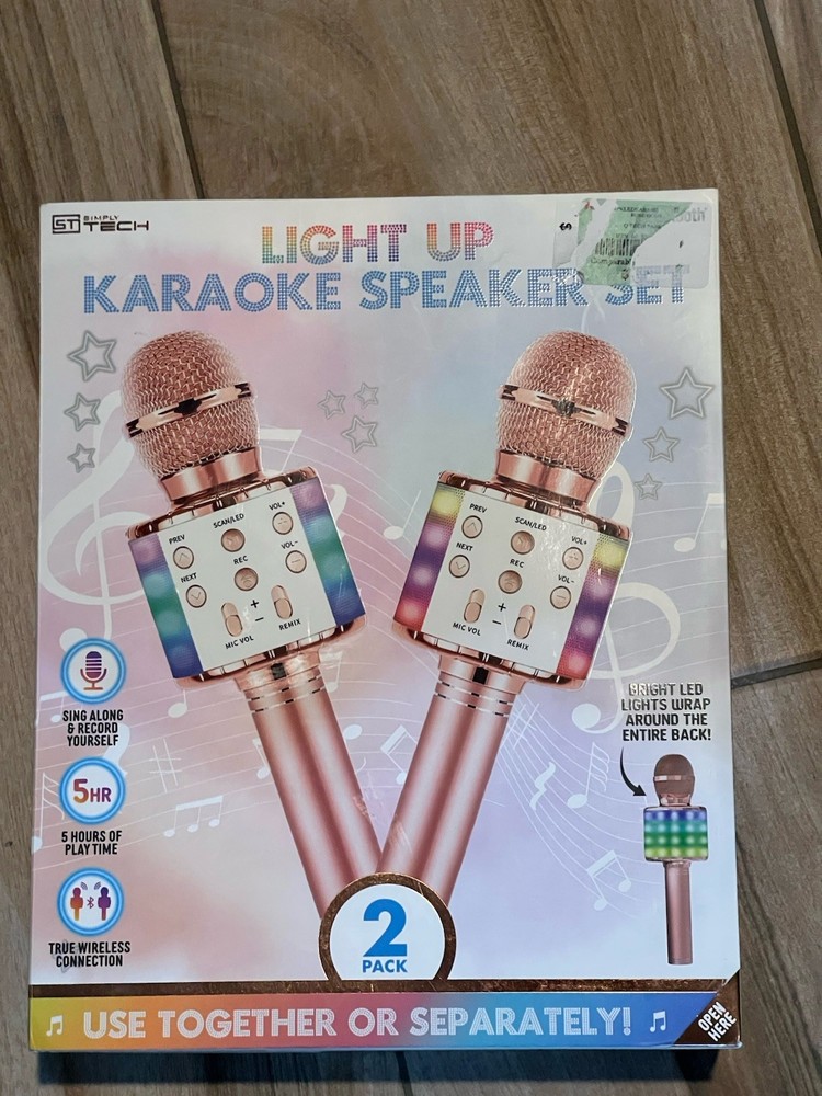 SimplyTech Light-Up Karaoke Speaker Set