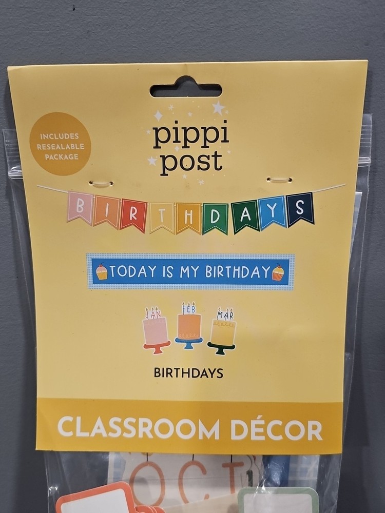 New Pippi Post 182pc Classroom Birthdays Decor