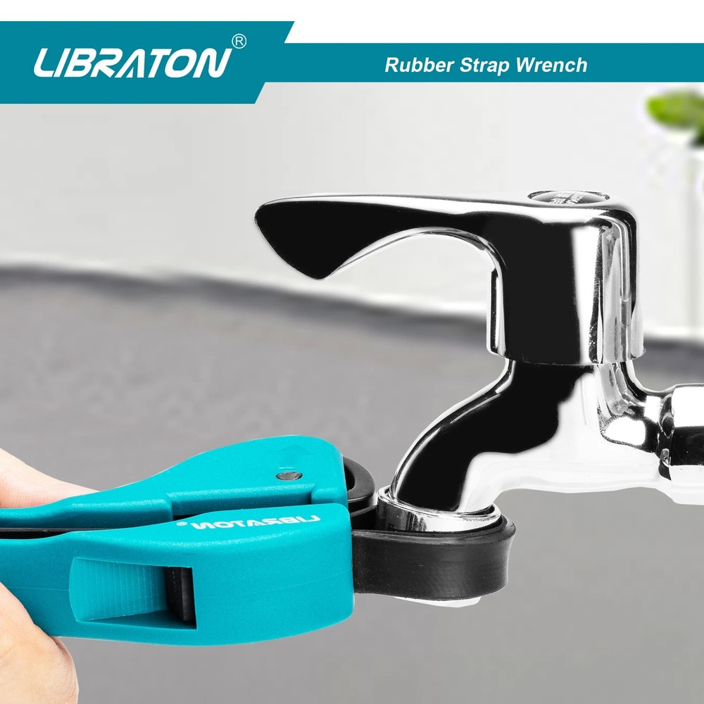 LIBRATON Adjustable Strap Wrench 150mm Universal Rubber Locking Oil Filter Tool
